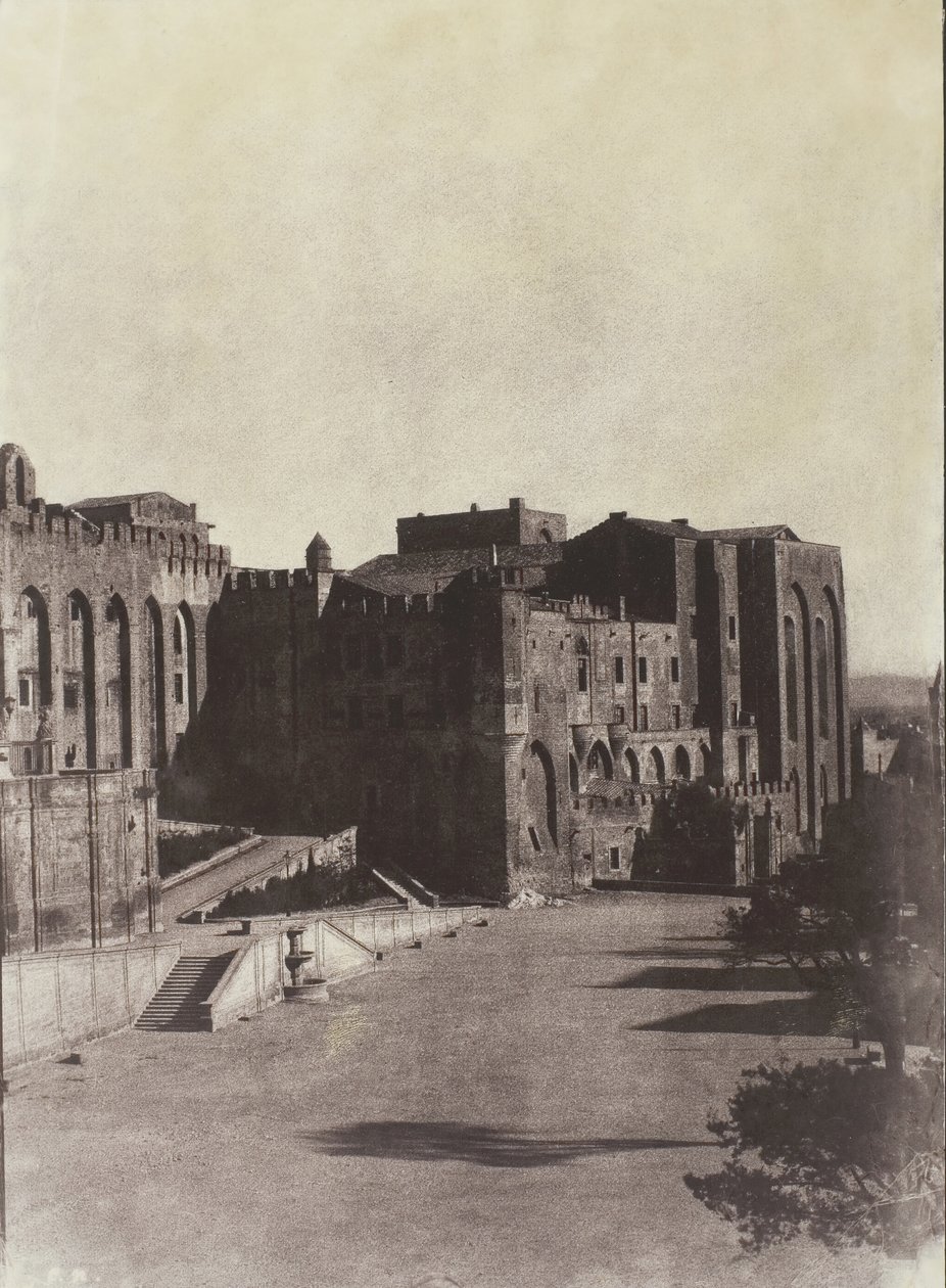 A Pápai Palota, Avignon, c. 1851, nyomtatva 1970. alkotó: Charles Nègre