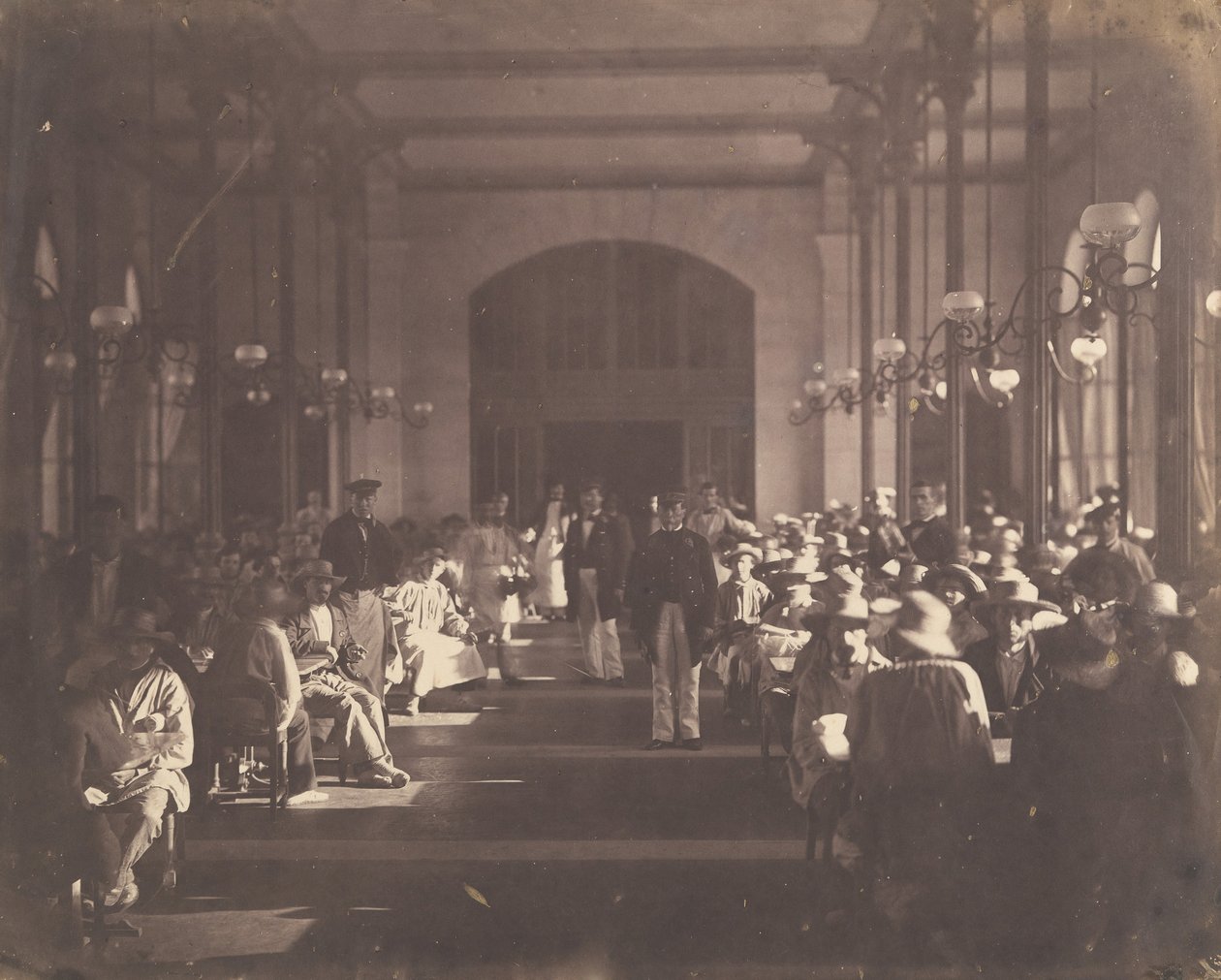 A Vincennes-i császári menhely refektóriuma, 1858-59. alkotó: Charles Nègre