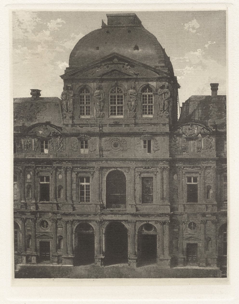 VII. tábla – A Louvre, az Órapavilon (VI. tábla – A Louvre, az Órapavilon) alkotó: Charles Nègre, André Jammes