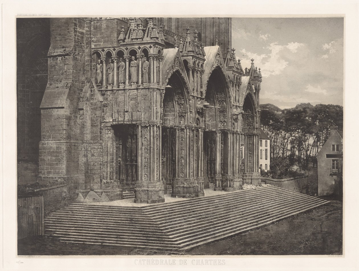 XII. tábla – Chartres-i katedrális, Portico du Midi (XII. tábla – Chartres-i katedrális, déli bejárat) alkotó: Charles Nègre, André Jammes