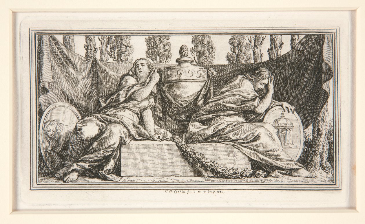 Temetési matrica de France asszonynak, Párma hercegnőjének alkotó: Charles Nicolas Cochin the younger