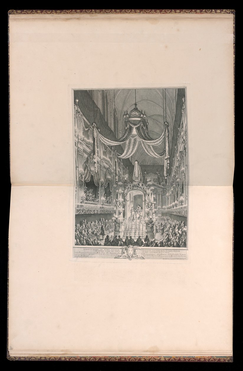 A spanyol Marie Thérèse, a francia Dauphine temetése a párizsi Notre Dame templomban alkotó: Charles Nicolas Cochin the younger