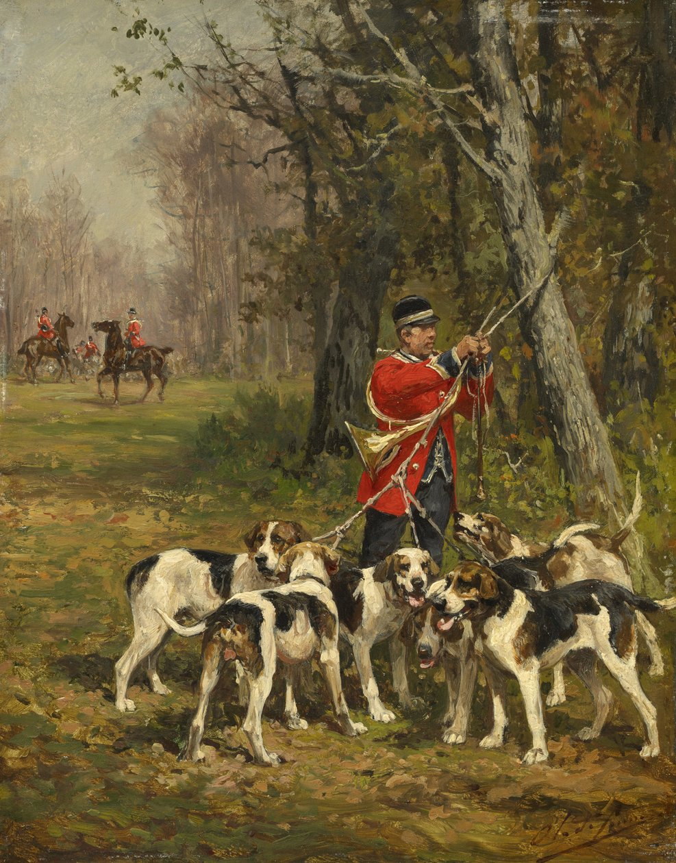 Vadászkutyák, 1850-97 körül alkotó: Charles Oliver de Penne