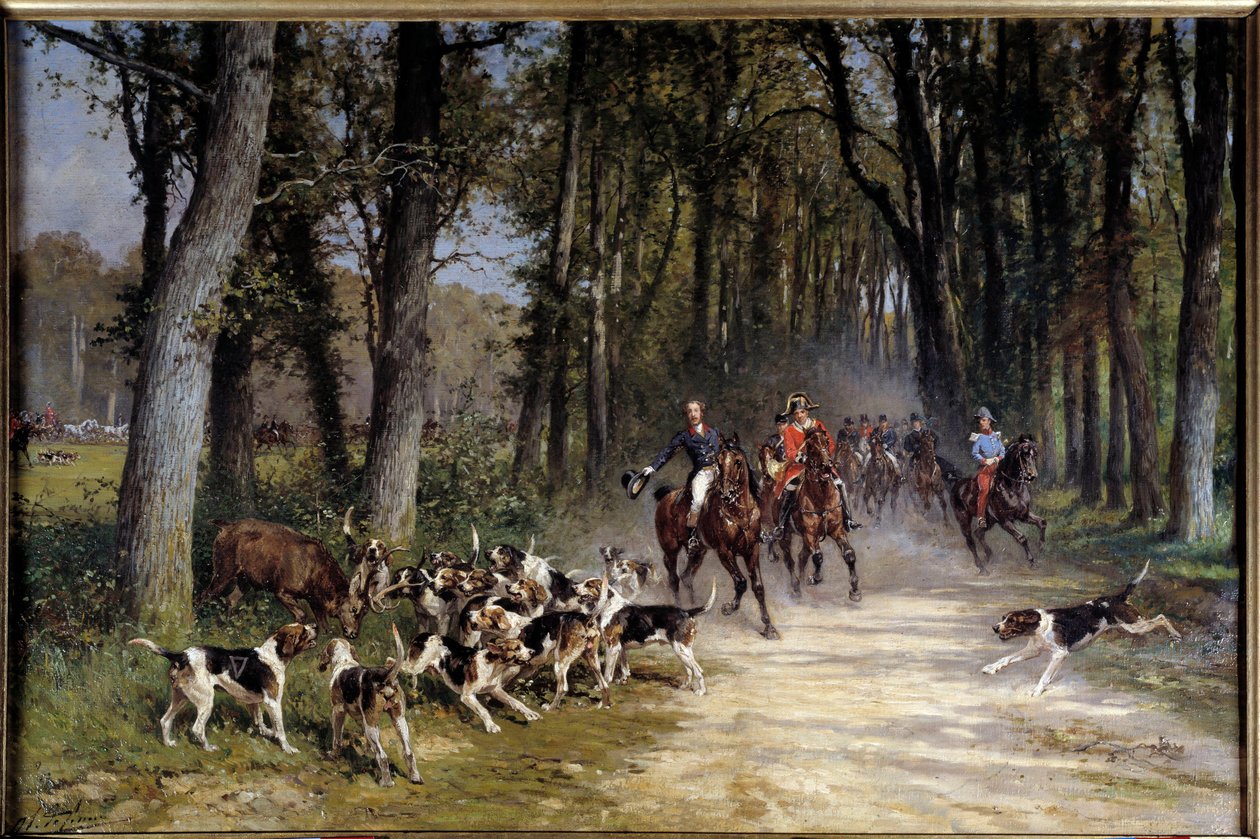 Az orleansi vadászherceg a sylvie ligetbe futott. Charles Olivier De Penne (1831-1897) festménye alkotó: Charles Oliver de Penne