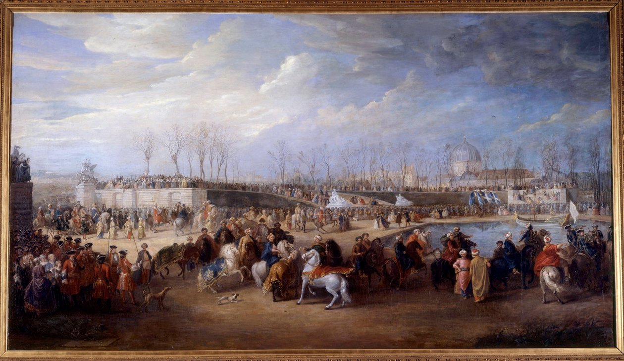 XV. Lajos király fogadta Mehemet Effendi török nagykövetet a nagy Achmet szultán mellett 1721. március 21-én a Tuileries Peinture de Charles Parrocelban. alkotó: Charles Parrocel