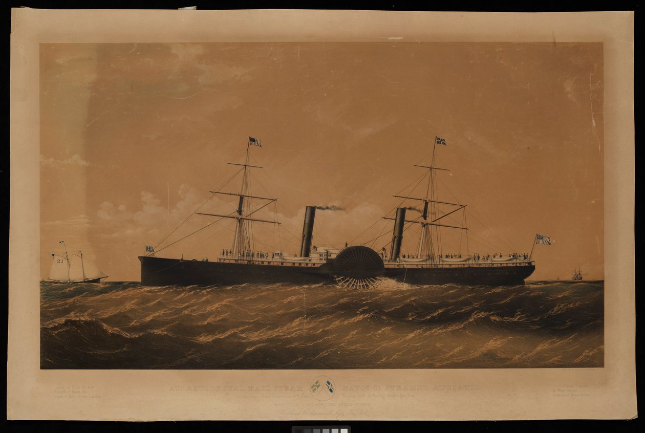 Atlantic Royal Mail Steam Navgn. Co. Steamer Adriatic... (litográfia, vászonhátlap) alkotó: Charles Parsons