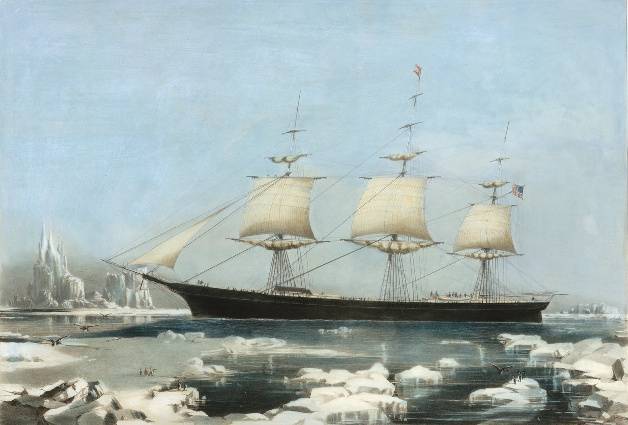 Clipper Ship Red Jacket – Jégben a Horn-foknál, a Her Passage from Ausztráliából Li..., 1855 alkotó: Charles Parsons