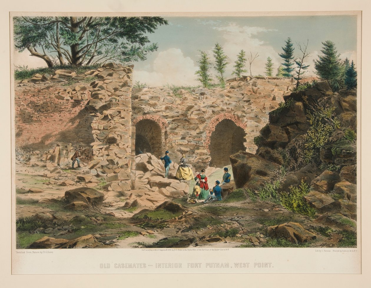 Régi kazamaták - belső Fort Putnam, West Point alkotó: Charles Parsons