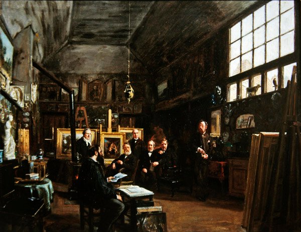 A Művészetbarátok Artézi Társasága elnökségi ülése, 1874 után alkotó: Charles Paul Etienne Desavary