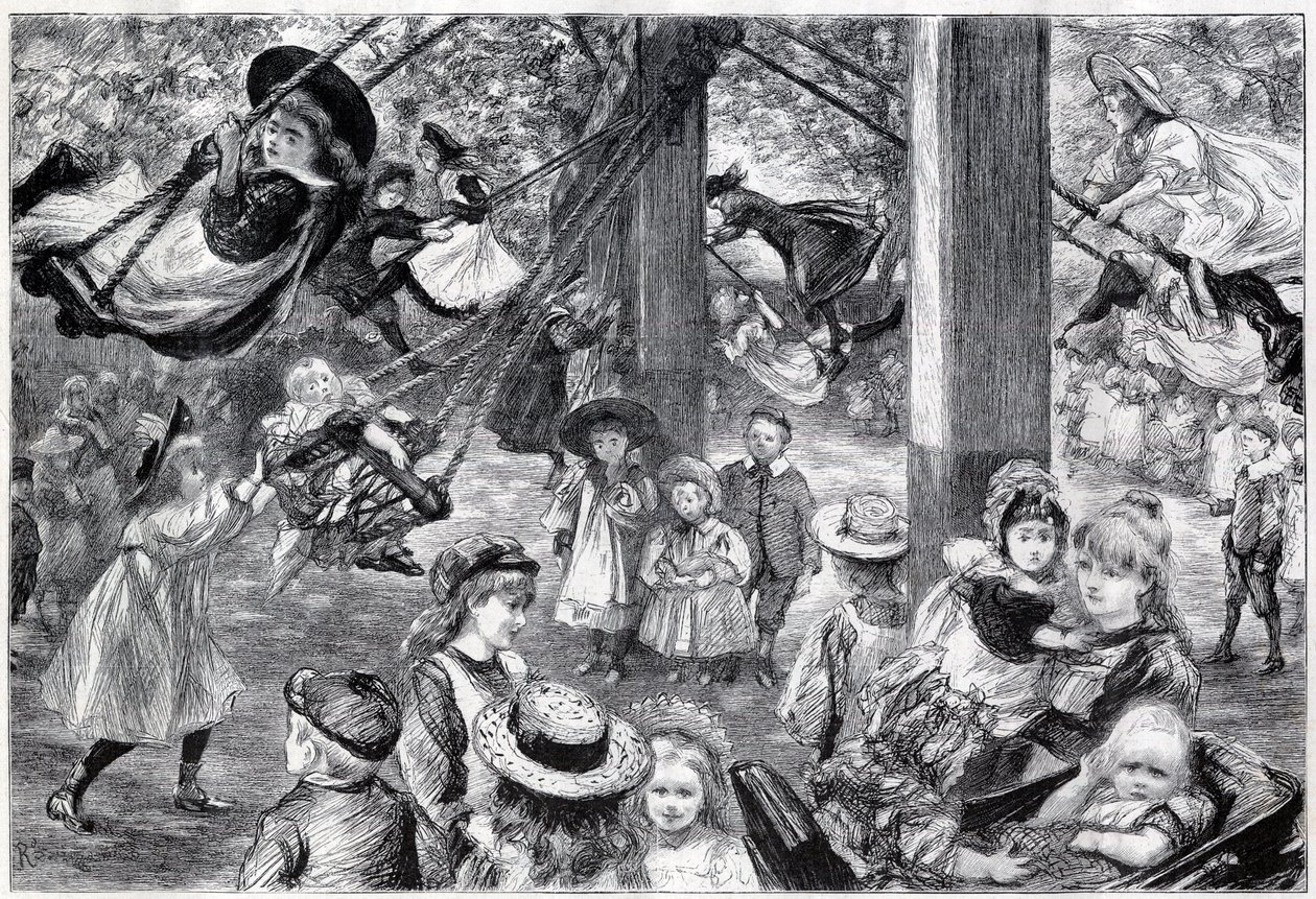 Szabadtéri gyermektornaterem a londoni Battersea Parkban – 1898 – Paul Renouard életéből rajzolta ki alkotó: Charles Paul Renouard