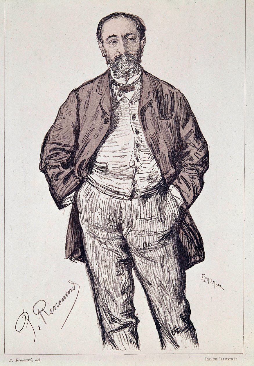 Camille Saint, Saens, francia zeneszerző portréja, 20. század (metszet) alkotó: Charles Paul Renouard