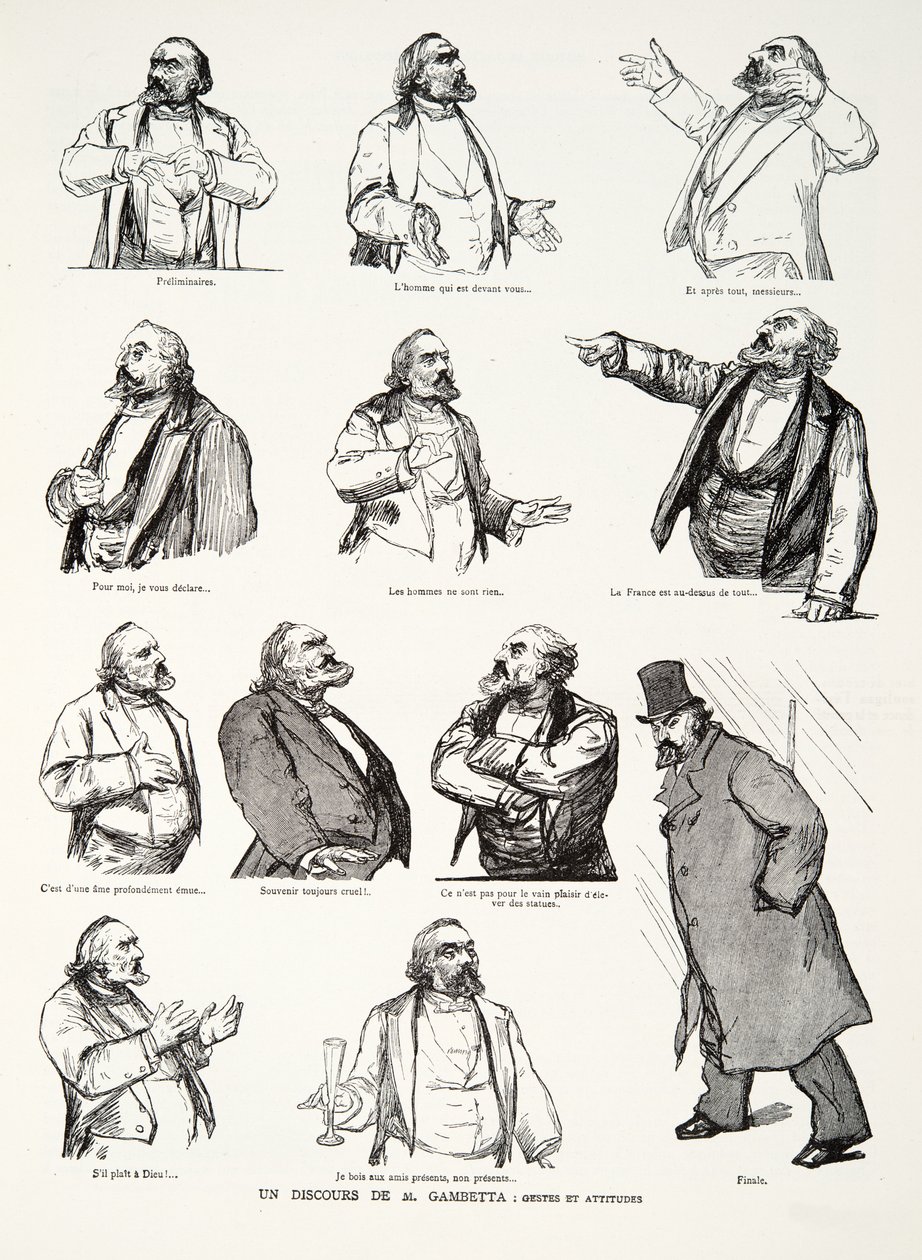 M. Gambetta beszéde: Gesztusok és attitűdök, A Harmadik Köztársaság története című kötetből. I, Politikatörténet, 1933 alkotó: Charles Paul Renouard