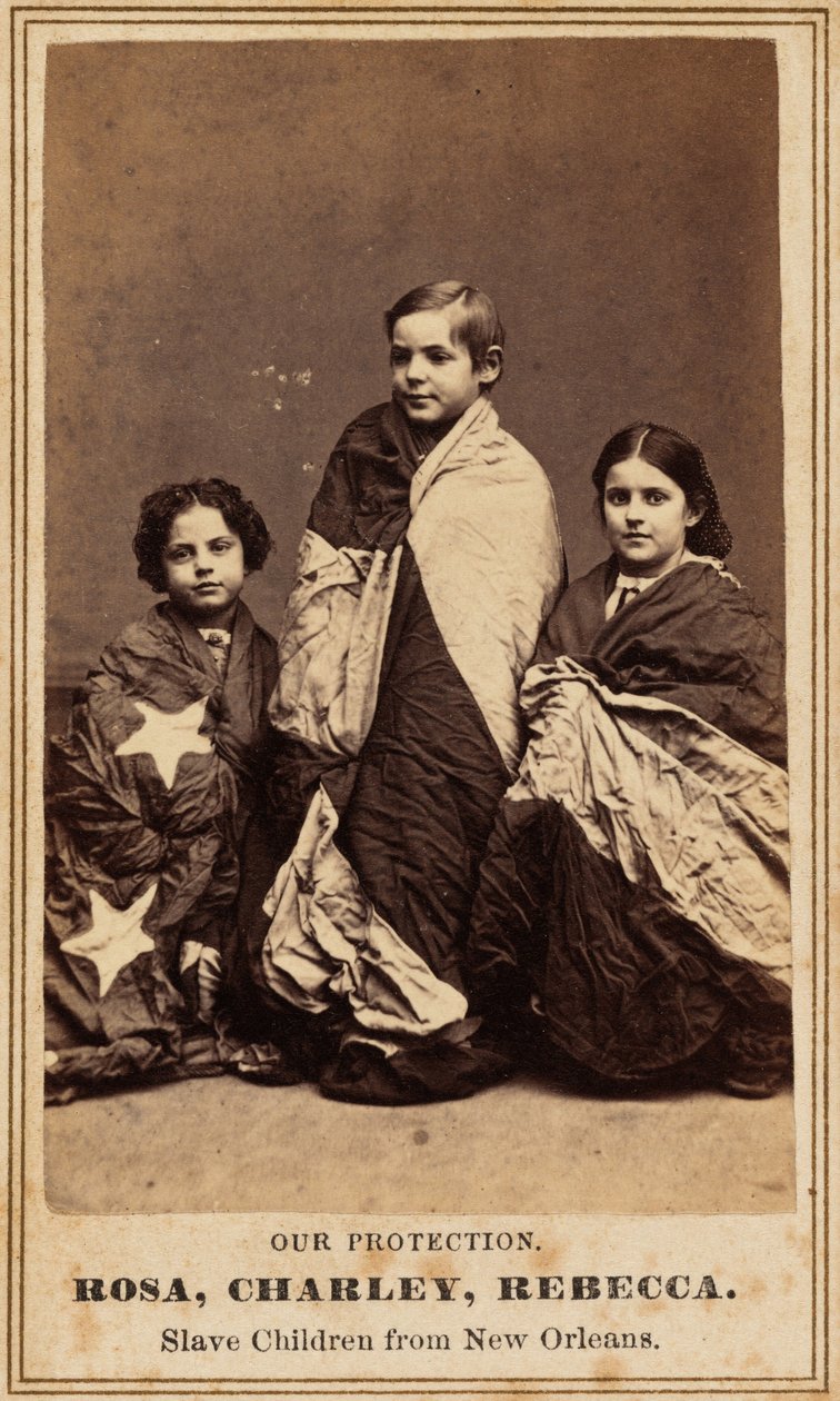 Védelmünk. Rosa, Charley, Rebecca. New Orleans-i rabszolgagyerekek.,1864 (fénykép) alkotó: Charles Paxson