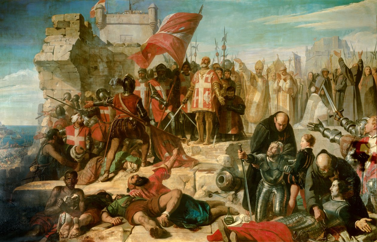 Lift Málta székhelyéről. A várost Mustapha oszmán tábornok ostromolta 1565 szeptemberében. A toledói Don Garcie festményen Szicília alkirálya vezeti a hadműveletet. Charles Lariviere festménye (1798-1876) alkotó: Charles Philippe Lariviere