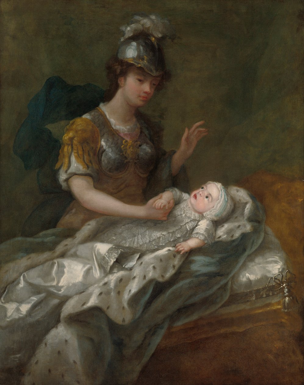 Augusta hercegnő kisbabaként, Britannia-val alkotó: Charles Philips