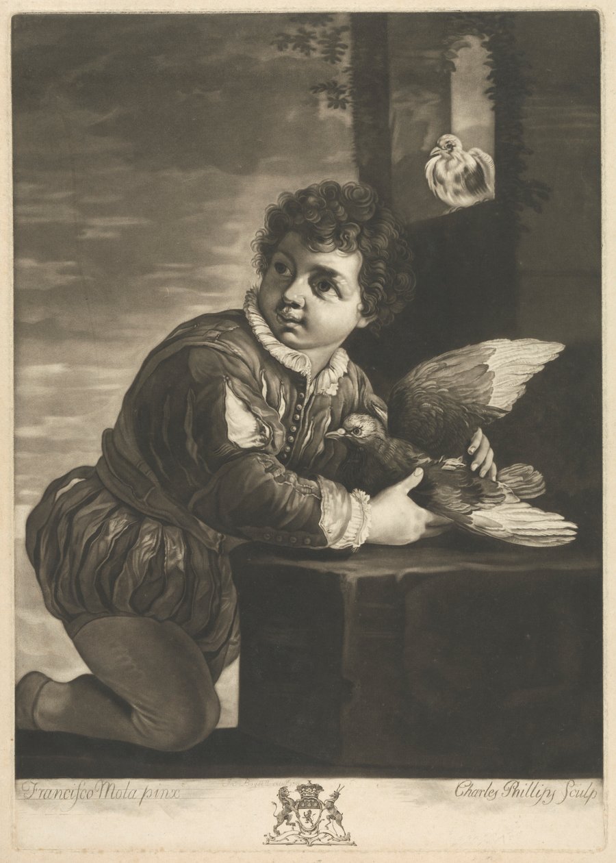 [Fiú madárral] alkotó: Charles Phillips