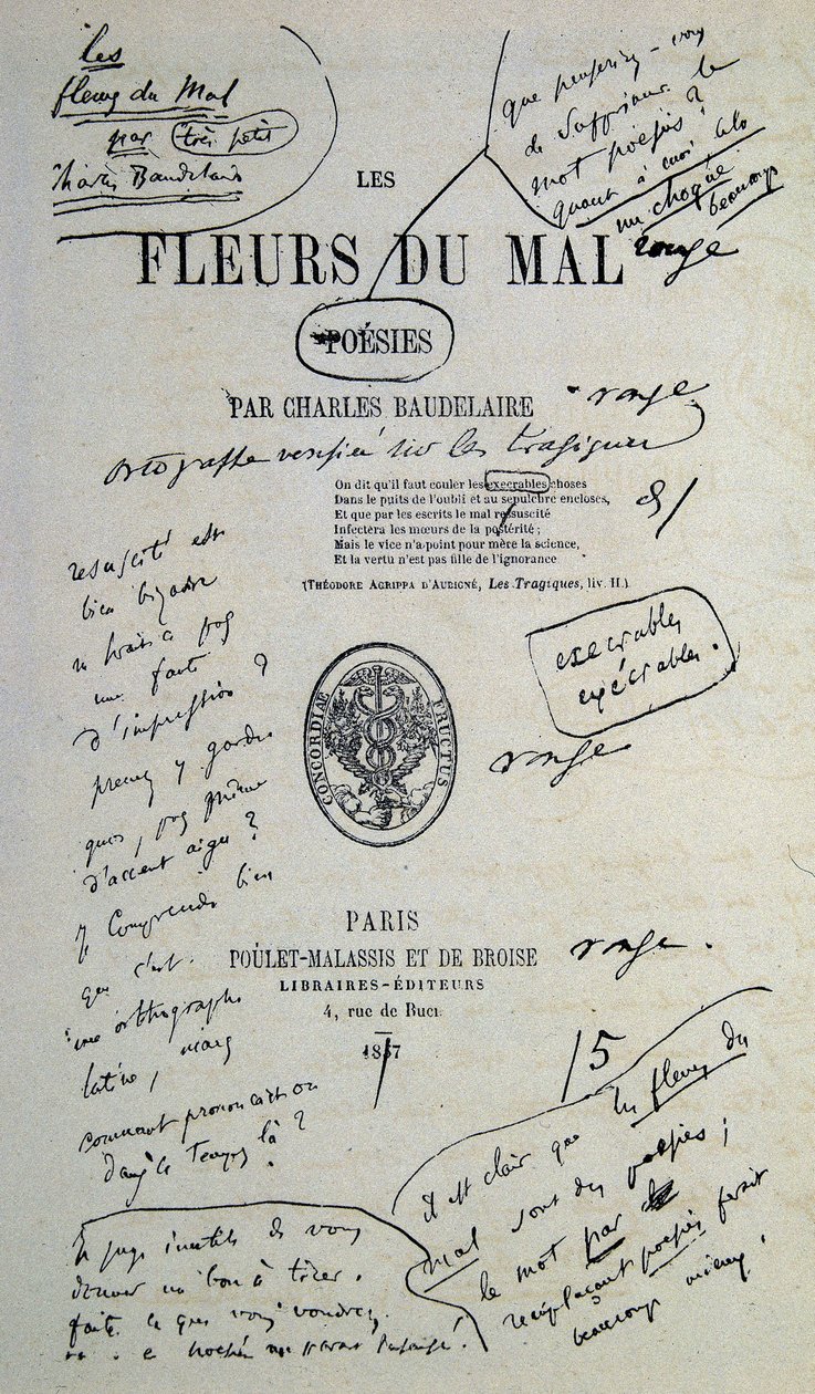 Jó meríteni a „Fleurs du Evil”-ből, amelyet Charles Baudelaire jegyzett alkotó: Charles Pierre Baudelaire