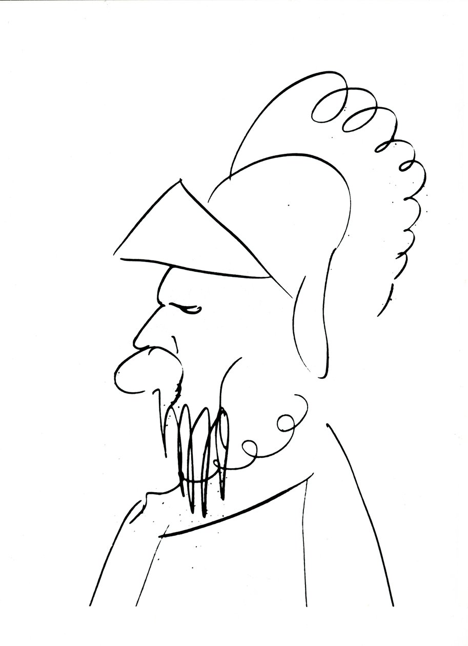 Férfi sisakos (toll és tinta papíron) (f/w fotó) alkotó: Charles Pierre Baudelaire