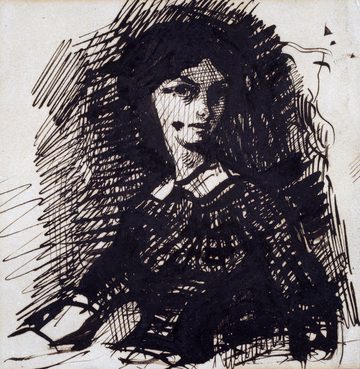 Jeanne Duval portréja, 19. század közepe alkotó: Charles Pierre Baudelaire