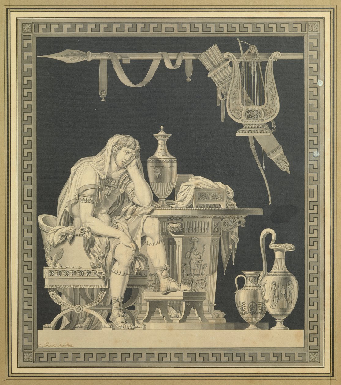 Akhilleusz Patroklosz halálát gyászolja alkotó: Charles Pierre Joseph Normand