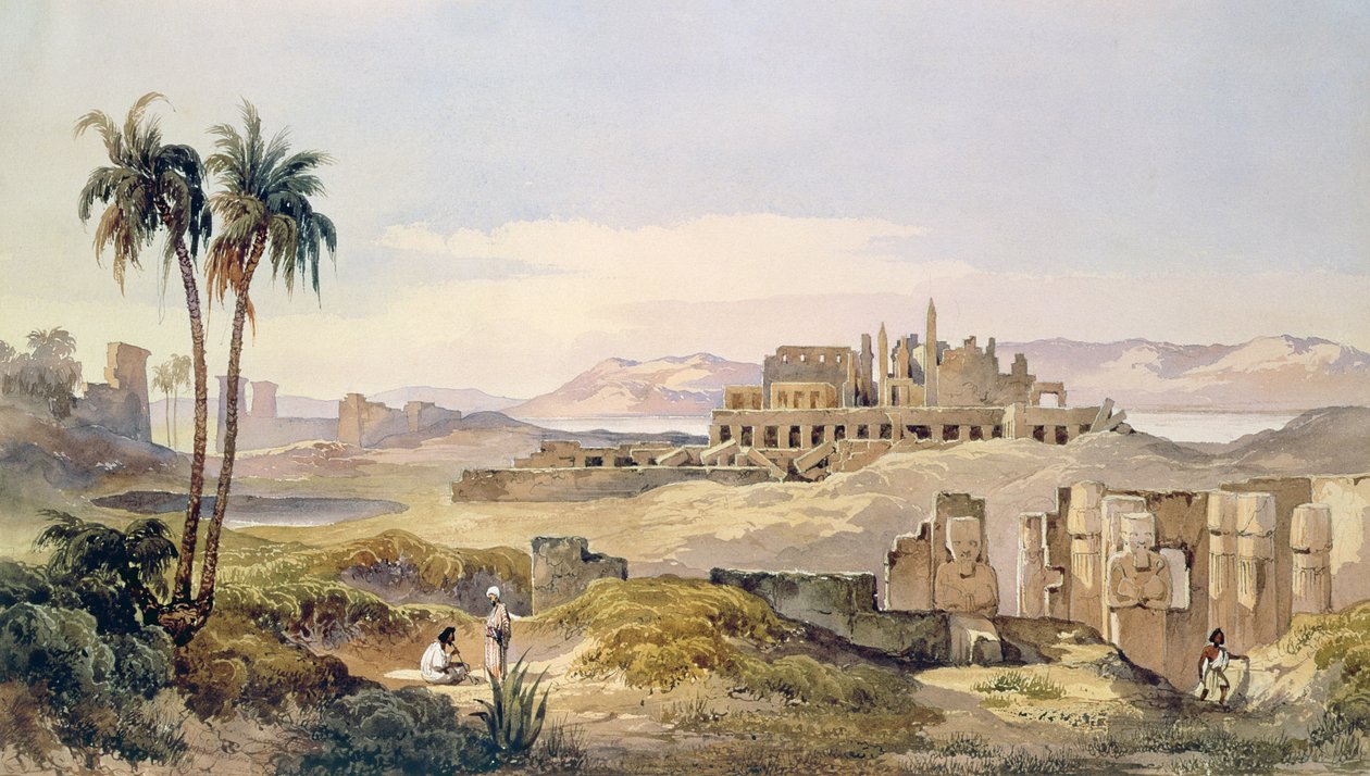Kilátás Karnak romjaira Egyiptomban alkotó: Charles Pierron