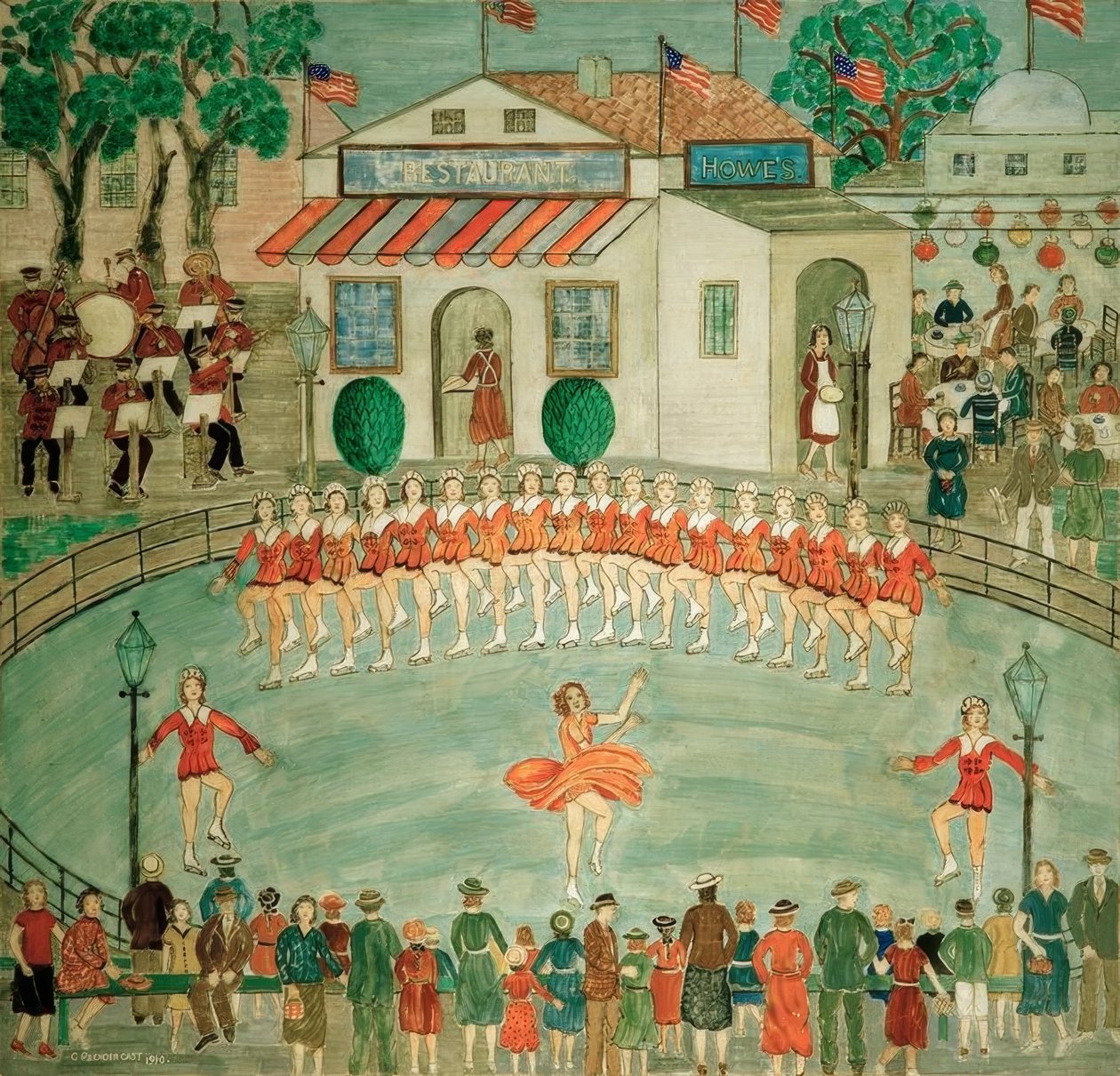 Korcsolyázók a világkiállításon alkotó: Charles Prendergast