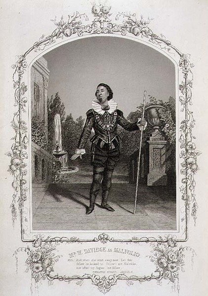 W. Davidge úr Malvolio szerepében, a „Tizenkettedik éjszaka” III. felvonása, 4. jelenet, a New York-i Meade Brothers dagerrotípiájából, pub. szerző: John Tallis & Co. (litho) alkotó: Charles R. and Henry W. Meade