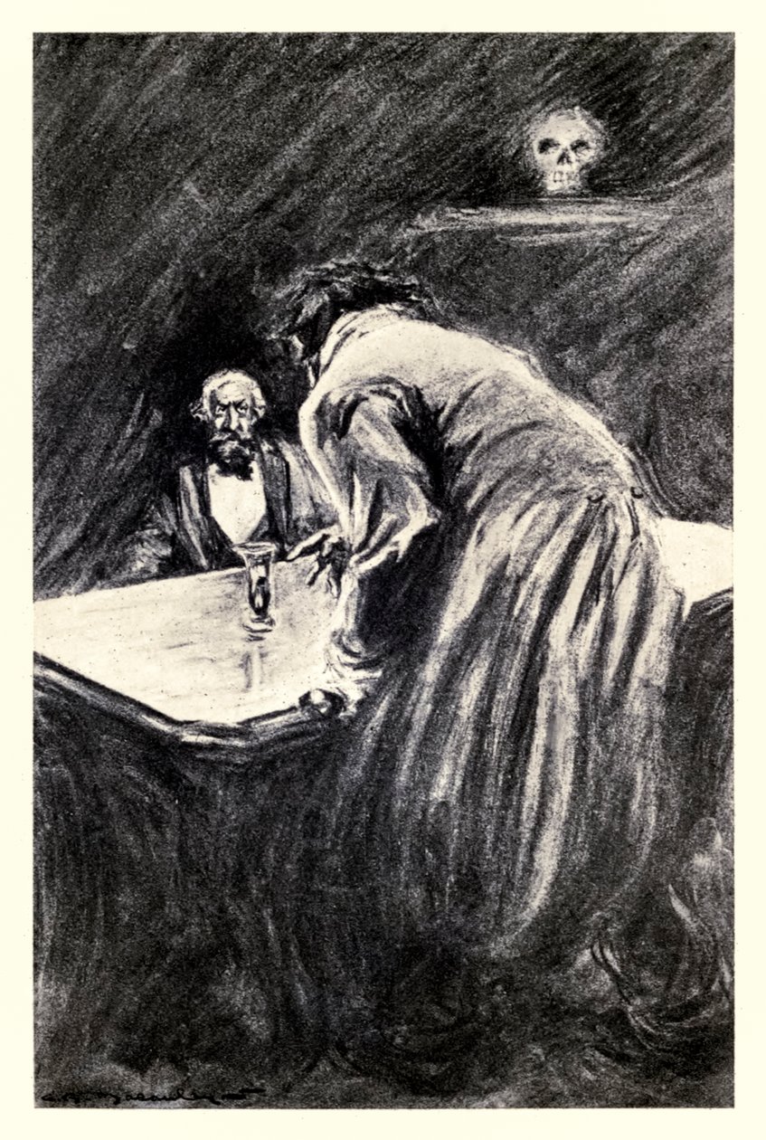 Megengeded, hogy a kezembe vegyem ezt a poharat? Robert Louis Stevenson (1850-1894) „Dr. Jekyll és Mr. Hyde furcsa esete” című művéből Charles Raymond Macauley (1871-1934) illusztrálta? alkotó: Charles Raymond Macauley