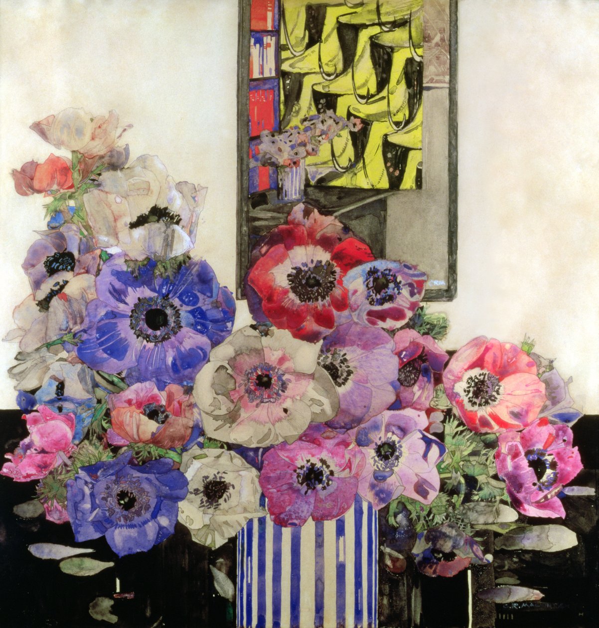 Kökörcsin, 1915–1916 (wc és ceruza papíron) alkotó: Charles Rennie Mackintosh