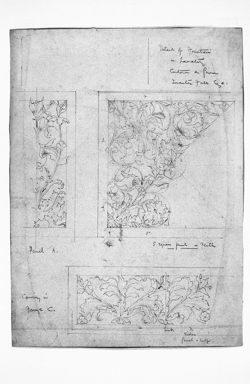 Angyal, falrészlet, 1891 (ceruza és akvarell mosás papíron) alkotó: Charles Rennie Mackintosh