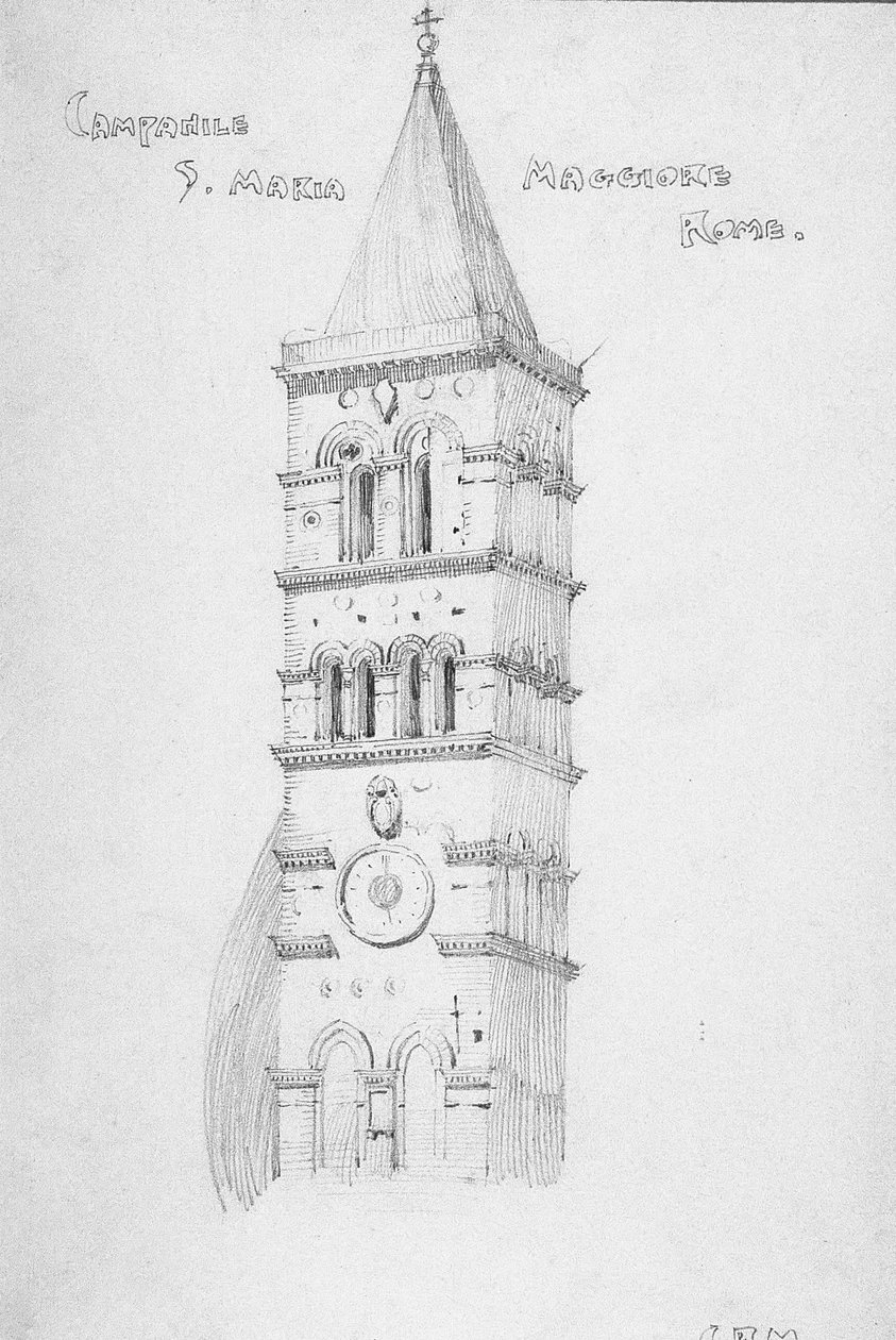 Campanile, S. Maria Maggiore, Róma, 1891 alkotó: Charles Rennie Mackintosh