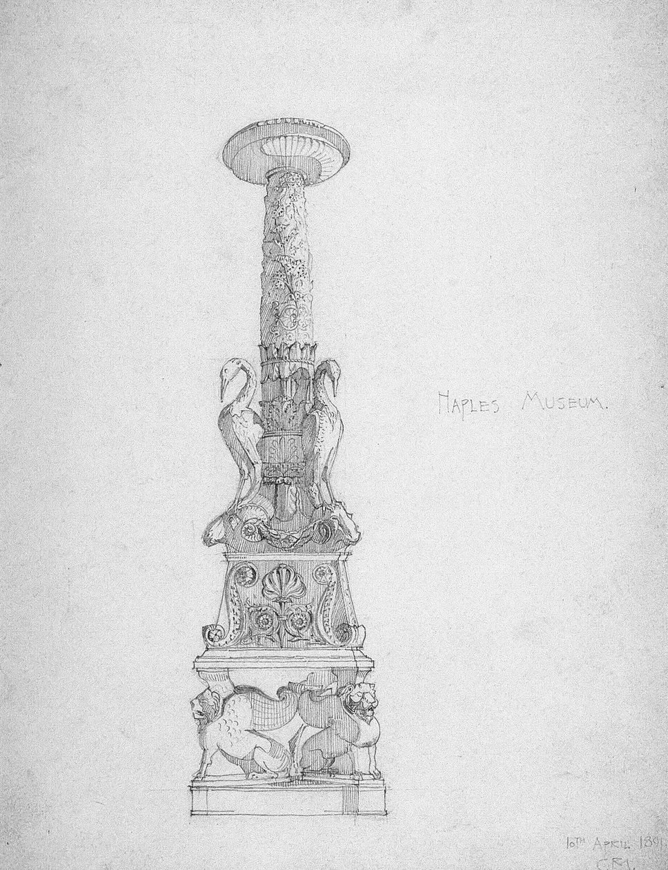 Gyertyatartó (?), Nápolyi Múzeum, 1891 alkotó: Charles Rennie Mackintosh