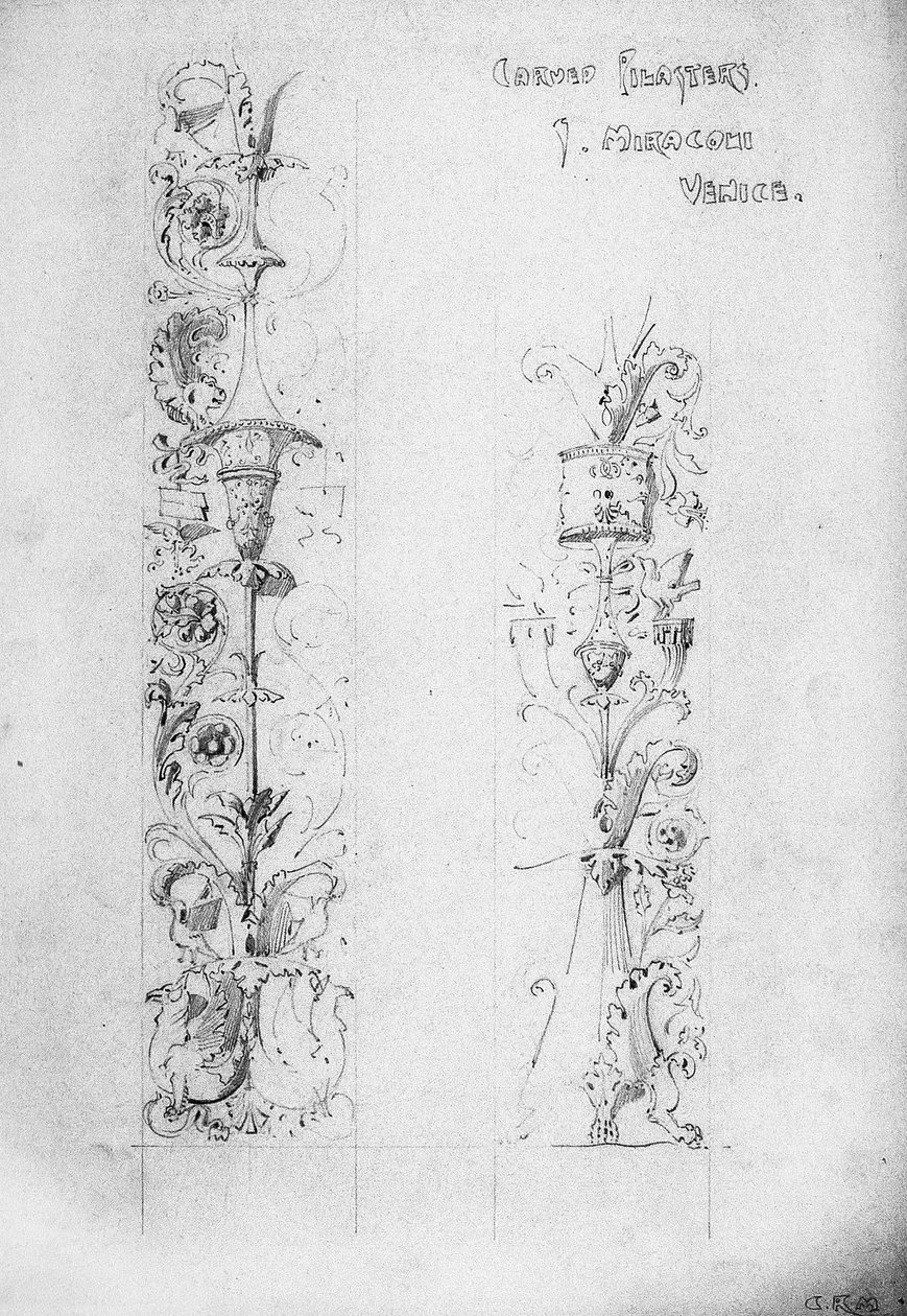 Faragott pilaszterek, S. Miracoli, Velence, 1891 alkotó: Charles Rennie Mackintosh