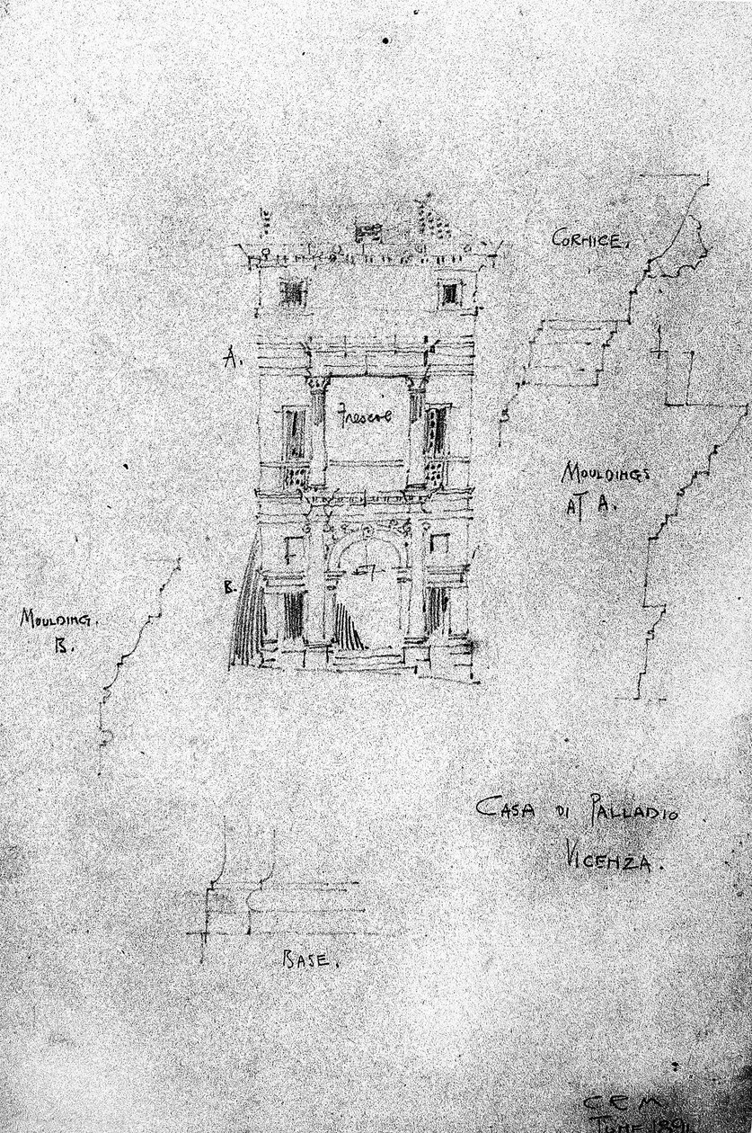 Palladio háza, Vicenza, 1891 alkotó: Charles Rennie Mackintosh