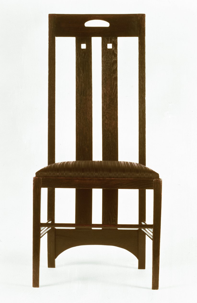 Szék a fehér ebédlőbe, Ingram Street Tearooms (tölgyfa) alkotó: Charles Rennie Mackintosh