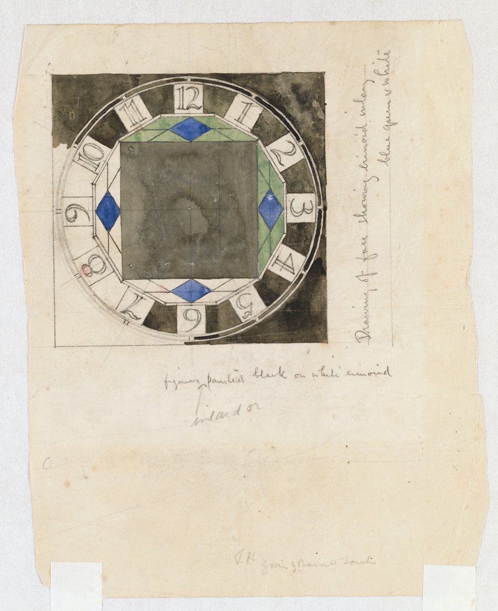 Óralap tervezése, W.J. Bassett-Lowke, 1917 alkotó: Charles Rennie Mackintosh