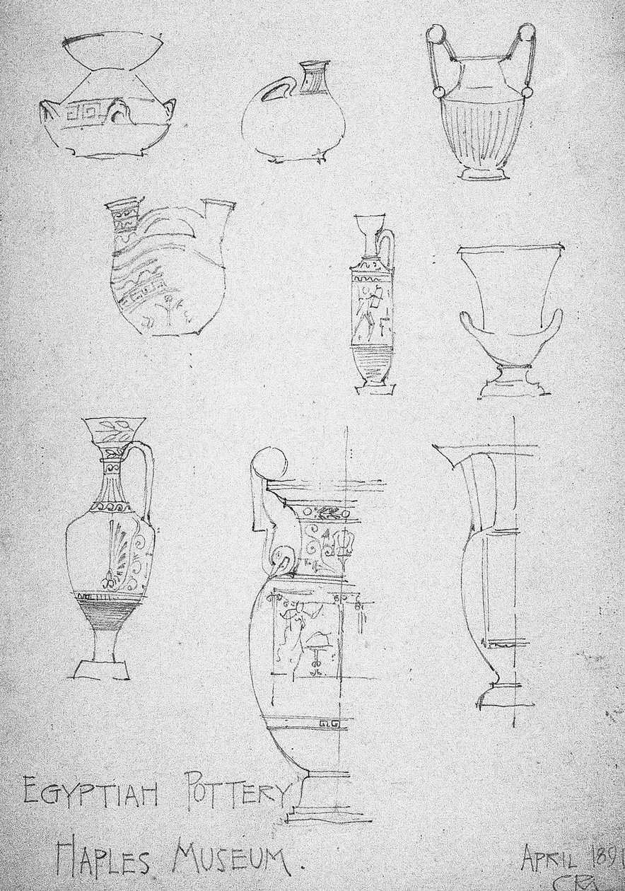 Egyiptomi kerámia, Nápolyi Múzeum, 1891 alkotó: Charles Rennie Mackintosh