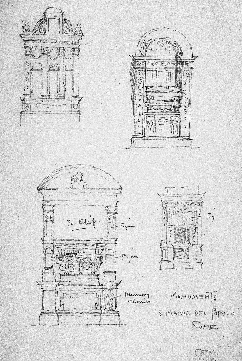 Műemlékek, S. Maria del Popolo, Róma, 1891 alkotó: Charles Rennie Mackintosh