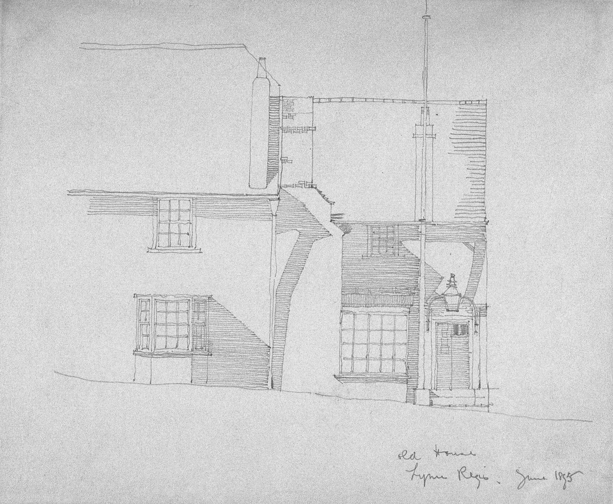 Old House, Lyme Regis, Dorsetshire, 1895 (ceruza pauszpapíron) alkotó: Charles Rennie Mackintosh