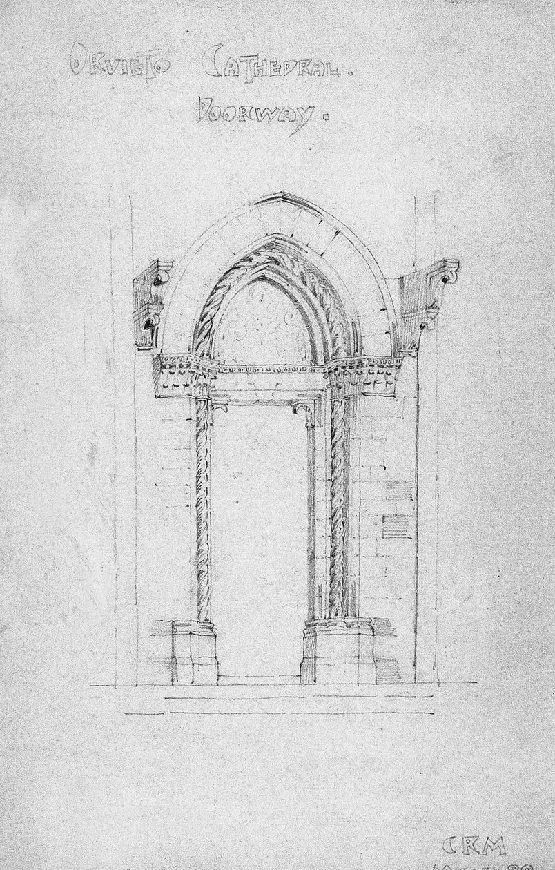 Orvieto katedrális bejárata, 1891 alkotó: Charles Rennie Mackintosh