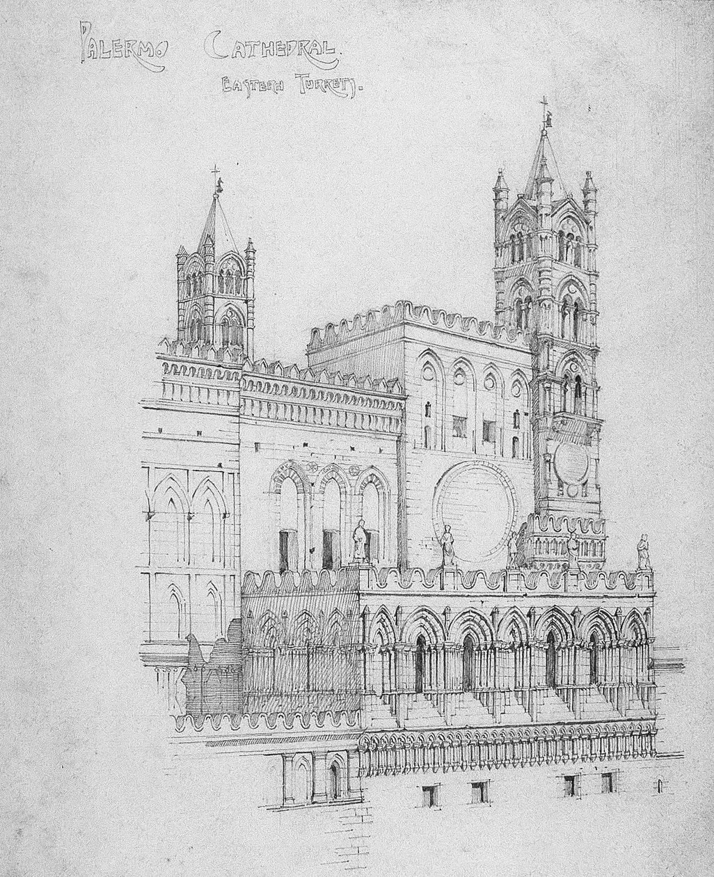 Palermói katedrális, Keleti tornyok, 1891 alkotó: Charles Rennie Mackintosh