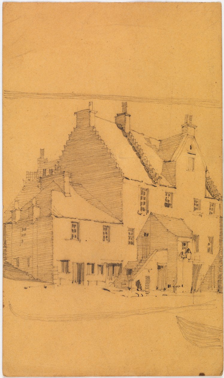 Ceruzavázlat régi épületekről, valószínűleg Glasgow-ban (ceruza, papír) alkotó: Charles Rennie Mackintosh