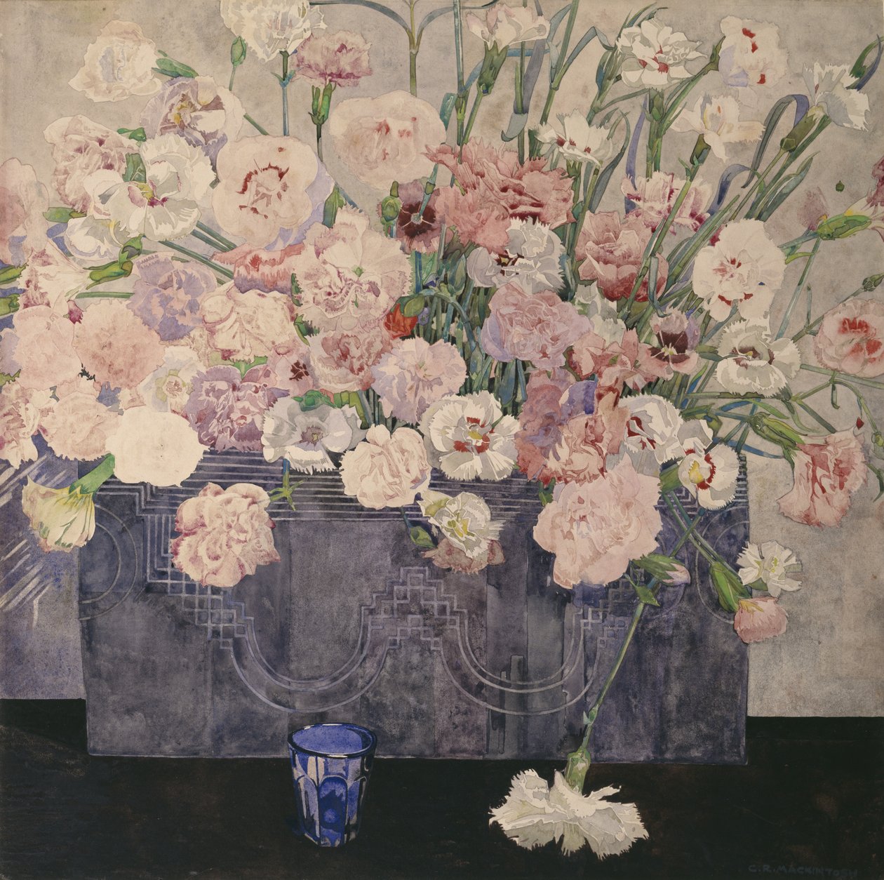 Rózsaszín (akvarell papíron) alkotó: Charles Rennie Mackintosh
