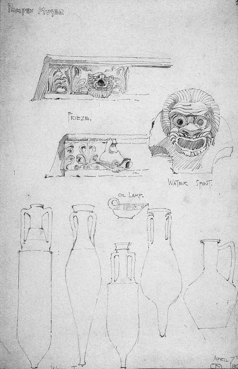 Pompeii Múzeum, 1890 [1891], Ceruza alkotó: Charles Rennie Mackintosh
