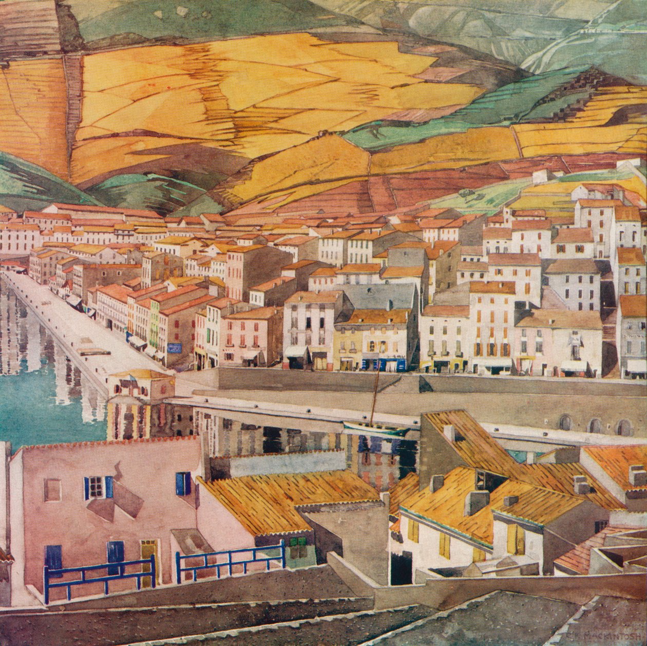 Port Vendres, A város, 1925 alkotó: Charles Rennie Mackintosh