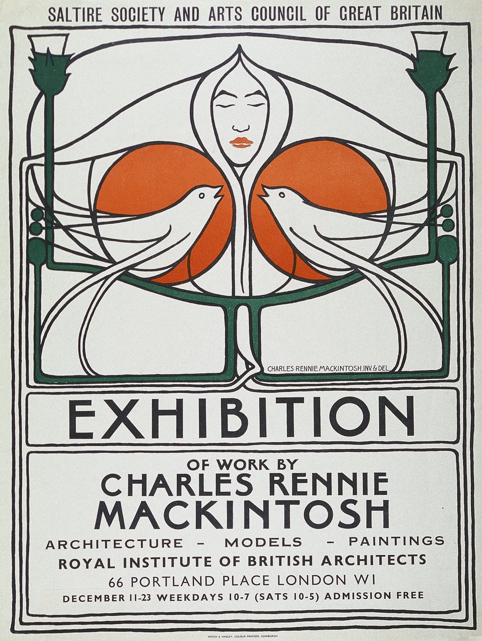 Plakát: The Scottish Musical Review, 1953-as reprodukció az 1896-os eredeti után (színes litográfia) alkotó: Charles Rennie Mackintosh