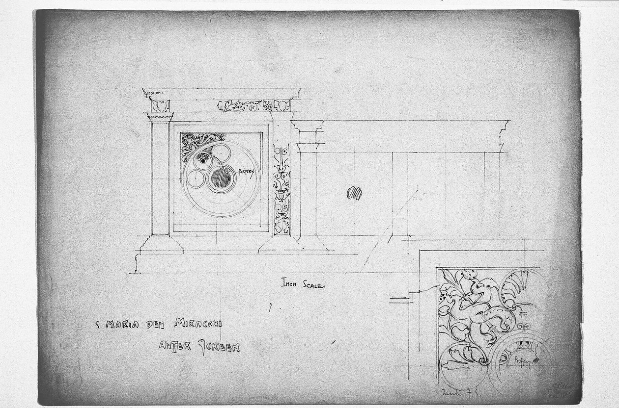 S. Maria dei Miracoli oltárképernyő, 1891 alkotó: Charles Rennie Mackintosh