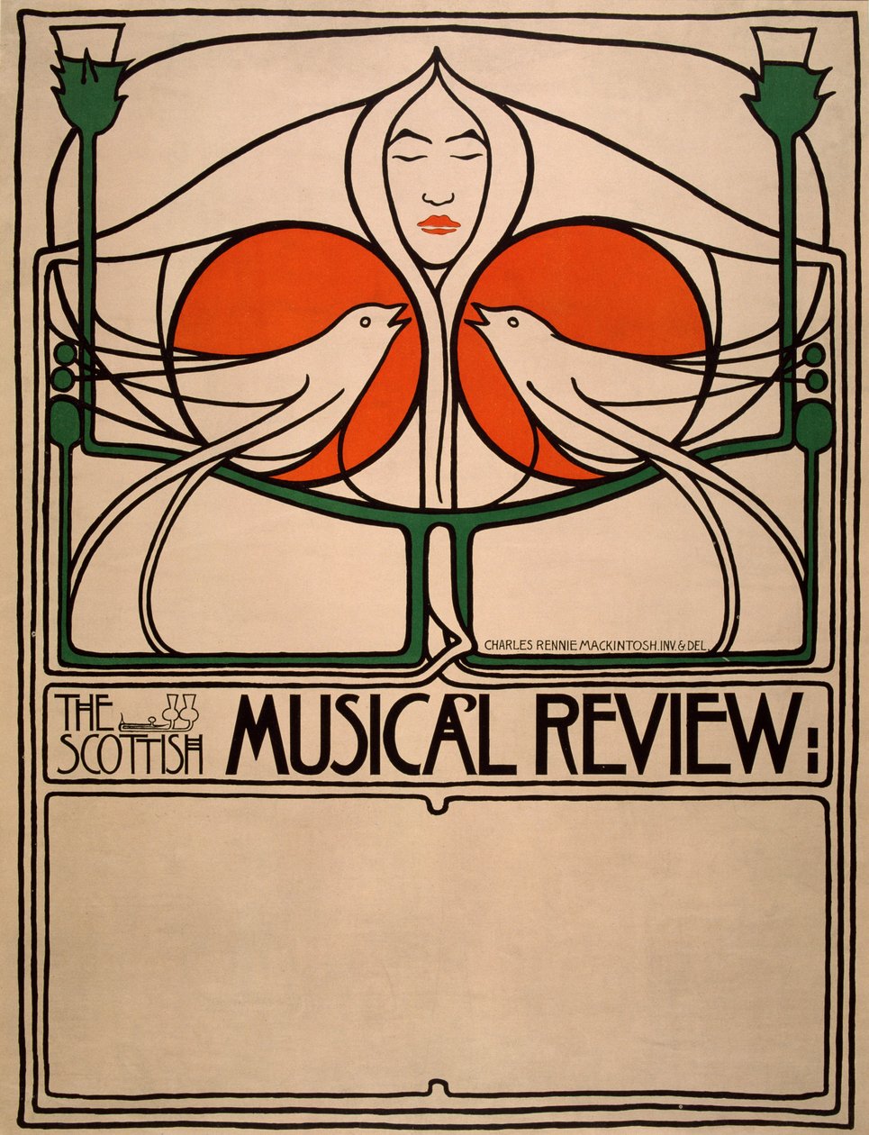 Scottish Musical Review (planográfia, litográfia, papír) alkotó: Charles Rennie Mackintosh
