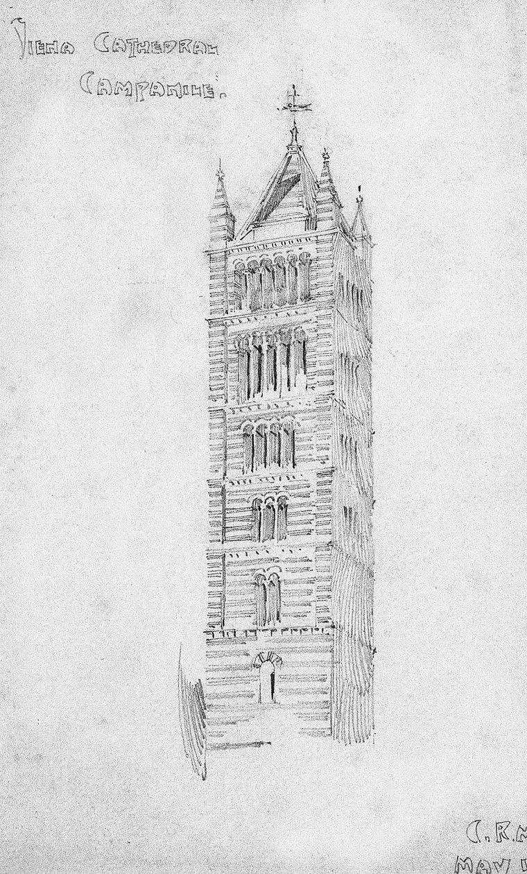 Sienai katedrális, Campanile, 1891 alkotó: Charles Rennie Mackintosh