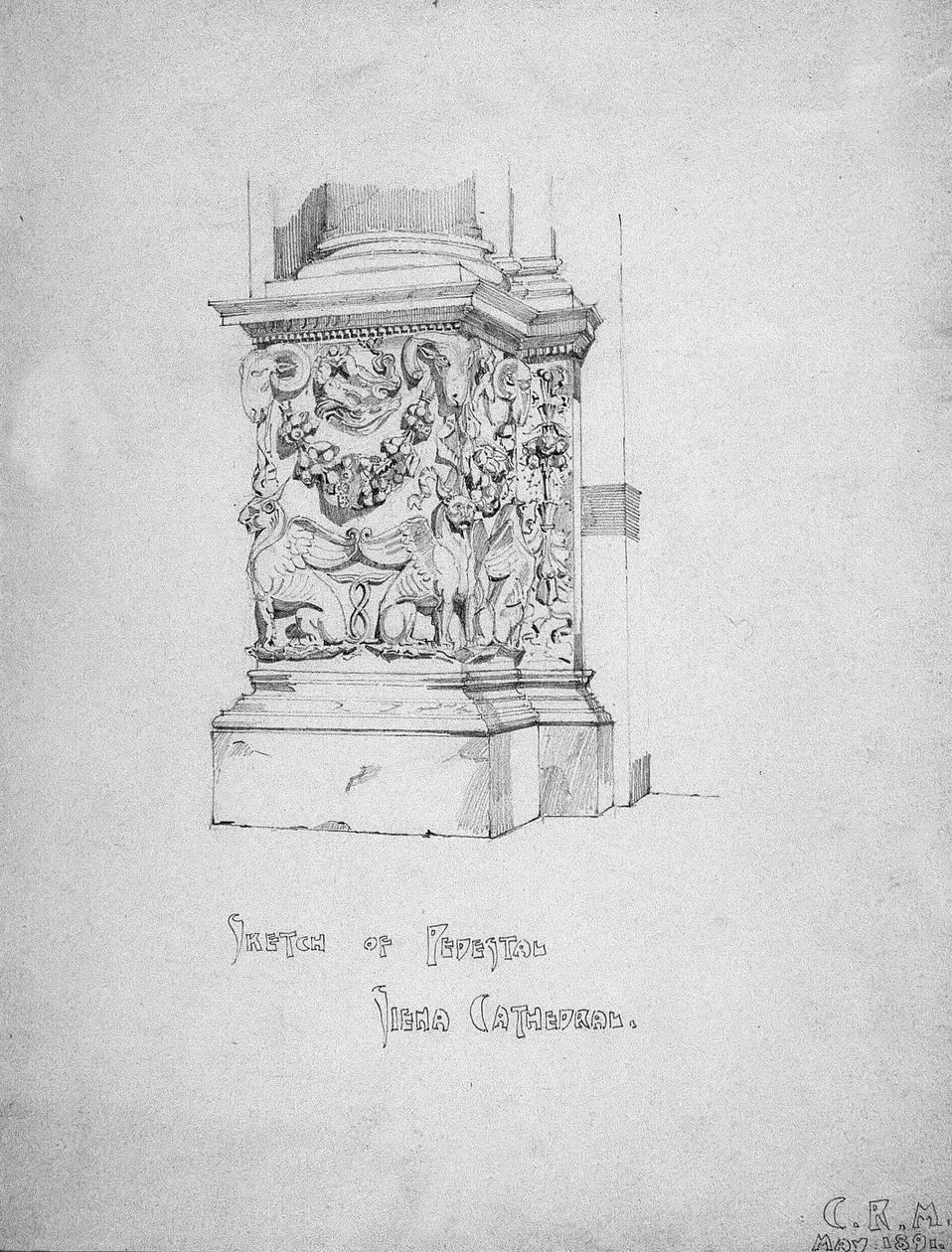 Talapzat vázlata, Sienai katedrális, 1891 alkotó: Charles Rennie Mackintosh